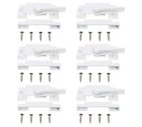 jojofuny 6 Sets Sliding Sash Window Locks White Cam Latch for Single-Hung and Double-Hung Vertical Horizontal Sliding Doors with Classic Crescent Design Smooth Glide Mechanism
