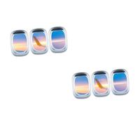jojofuny 6 Sheets Simulated Airplane Window Sticker Fake Window Wall Decal Sky Landscape Wall Sticker for Living Bedroom Decor