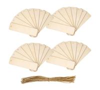 jojofuny 60 Sets Wooden Bookmarks with Hole and Ropes, 4.7x1.3in Unfinished Blanks Tags - Rectangle Bookmark for DIY Crafts Painting Wedding Birthday Party Decors
