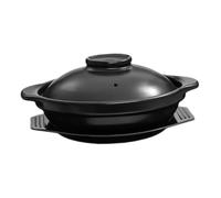 jojofuny 600ml Ceramic Stew Pot Lid and Tray for Home Cooking, High Temperature Resistant Earthenware Casserole, Small Japanese Hot Pot for Noodles and Soups