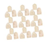 jojofuny 60pcs DIY Wooden Fairy Doors Kit Natural Unfinished Miniature Tiny Elf Door Accessories for Home Wall Garden Party Decoration Craft