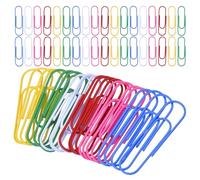 jojofuny 60pcs Plastic Coated Colorful Paper Clips 6 Colors Assorted Small File Clips for Office, School Document Sorting and Planner Use Random Color