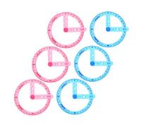 jojofuny 6pcs 360 Degree Protractor Set Plastic Circle Protractor Tool with Swing Arm for Easy to Read Angle Measurement Suitable for Home and Office Use