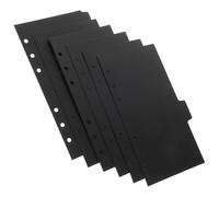 jojofuny 6Pcs A6 Black 6-Hole Plastic Binder Dividers with Tabs, Refillable Notebook Separators for 6 Rings Binder, Office Folder Index Dividers for Organizing Documents