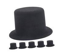 jojofuny 6pcs Black Mini Top Hats Compact Lightweight Formal Party Hats for Dollhouse Crafts DIY Pet Costumes Christmas Holiday Hair Accessories