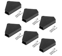 jojofuny 6Pcs Black Plastic Triangle Rat Bait Stations with Metal Keys, Reusable Outdoor and Indoor Mice Boxes for Rodent Control, Heavy-Duty Mouse Traps Set