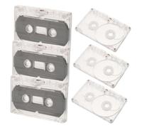 jojofuny 6pcs Blank Cassette Tapes DIY Decorative Empty Audio Tape Transparent and Black for Handcraft Decoration Smooth Surface Simple Stable Structure Suitable for Living Room and Study