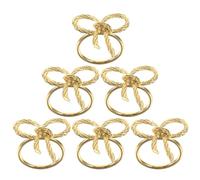jojofuny 6pcs Bow Napkin Rings Gold Butterfly Napkin Ring for Wedding Dinner Banquet Christmas Party Table Decor