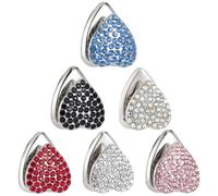 jojofuny 6Pcs Car Adhesive Hooks Rhinestone Decoration, Small Multi-Color Car Hanging Hooks for Interior Storage and Mask Holder, Universal Dashboard Cable Organizer