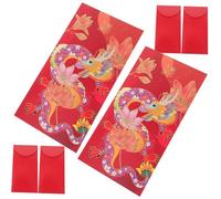 jojofuny 6pcs Chinese Style Red Envelopes for Year of Dragon Auspicious Dragon Design Luck Money Packets Lightweight Cash Gift Bags for Birthdays Weddings and Lunar Year Celebrations