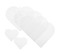 jojofuny 6pcs Clear Plastic Mesh Sheets Heart Shaped for Embroidery Canvas DIY Crochet Craft Mat Durable Sturdy Material Easy to Clean for Bag Purse Making