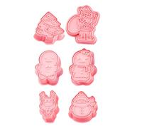 jojofuny 6pcs Cookie Cutter Cookie Mold Plastic PP Pink Cartoon Easy to Use for Craft Clays DIY Cake Baking