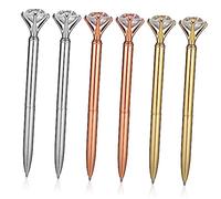 jojofuny 6pcs Diamond Ballpoint Pens Fountain Pen Office Decor s with Diamonds on Top Stress Ball Bridal Shower s Office s for Women Writing Tool Metal