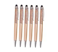 jojofuny 6pcs Diamond Stylus Pen Crystal Stylus Pens Gold Retractable Touchscreen Writing for School Office