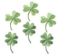 jojofuny 6pcs DIY Embroidered Green Applique Patches for Clothing and Bags Thick Texture with Pattern Wireless Stitch for Jeans Shirts Hats and Blouses Decoration Repair