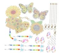 jojofuny 6pcs DIY Rhinestone Diamond Art Pendant Kit Hanging Decoration for Home Garden Window Stress Relief Craft Creative Ornament for Bedrooms and Living Spaces