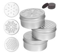 jojofuny 6pcs Dog Scent Training Metal Tins with Lids, Small Scent Containers with Honeycomb, Leaf, and Fruit Juice Holes, Plus 6 Soft Magnetic Pads 25x2mm for Canine Agility and Nose Work