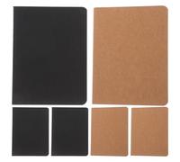 jojofuny 6pcs Drawing Notebook with Thick Unlined Paper for Artists Small Blank Scrapbook Journal for Sketching and Painting Portable Compact with Black and Kraft Covers