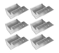 jojofuny 6pcs Iron Rabbit Feeder Bowls for Indoor and Rabbit Farms, Sturdy Metal Structure Minimizing Feed Waste and Improving Cage Cleanliness, Silver Small Pet Food Dispensers with Unique