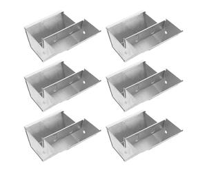 jojofuny 6pcs Iron Rabbit Feeder Bowls for Indoor and Rabbit Farms, Sturdy Metal Structure Minimizing Feed Waste and Improving Cage Cleanliness, Silver Small Pet Food Dispensers with Unique