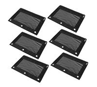 jojofuny 6pcs Large Capacity 3 Ring File Bag Pencil Pouch Set Oxford Cloth Zipper Stationery Organizer for Office School Supplies Black