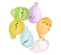 jojofuny 6pcs Mini Resin Seal Figurines for Dollhouse Decoration, Pocket-Sized Marine Mammal Miniatures in 6 Colors, Cute Tiny Seal Cub Models for Fairy Garden and Micro Landscape Ornaments