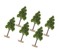 jojofuny 6pcs Miniature Diorama Trees Model with 3cm Simulation Trees and 2cm Bases, Artificial Sand Table Plant Decor for Landscape Layout and Micro Scene Ornament in Model Building