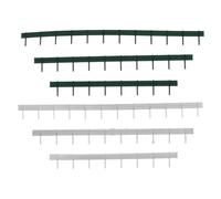 jojofuny 6pcs Miniature Road Fence for Model Train Scenery Abs Micro Landscape Road Barrier with Dark Green Silver DIY Sand Table Model Village Fencing Accessory for Railway Diorama