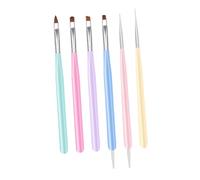 jojofuny 6pcs Nail Art Pen Dual-ended Mallow Nail Painting Tool for DIY Art Accessories and Manicure Supplies for Drawing and Decorating