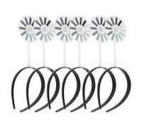 jojofuny 6Pcs Novelty Loading Symbol Headbands for Party Favors, Black Quirky Rotatable Hair Accessories for Women, Creative Photo Prop Headbands for Cosplay and Gaming