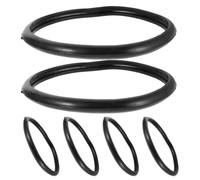 jojofuny 6pcs Rubber Anti Vibration Tank Ring for Oxygen and Gas Cylinders, Black Round Protective Bumper Anti-Slip Function, Extends Equipment Life, Suitable for Industrial Sites