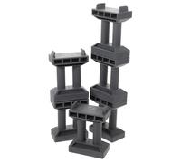 jojofuny 6Pcs ’S Train Track Bridge Pier Model Set with Stackable Cylindrical Supports and Curved Ramp for DIY Railway Accessories and Simulation Bridge Building