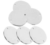 jojofuny 6pcs Stainless Steel Pendants Round Tags Can Be Engraved Rust Resistant Delicate Silver DIY Handicrafts Pet Lover Accessories