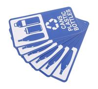 jojofuny 6Pcs Waterproof Self-Adhesive Recycling Stickers for Trash Bins, Removable Mixed Recycling Signs for Cans and Bottles, Recycle Bin Labels for Home and Office Waste Management