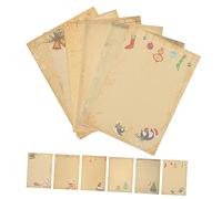 jojofuny 72 Sheets Vintage Retro Letter for Christmas Writing Supplies Smooth Kraft Stationery for Greeting Cards and Traditional Letters Practical Expressing Emotions and Festive