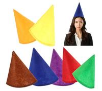 jojofuny 7Pcs Christmas Elf Hat: Felt Gnome Hat Cone Dwarf Costume Cap for Christmas Holiday Halloween Costumes Cosplay Party Accessories - Assorted Colors