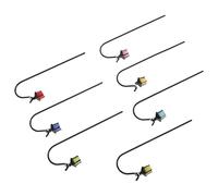 jojofuny 7PCS Glow in the Dark Miniature Lanterns 7-Color Mini Street Lamps and Iron Shepherd Hooks for Fairy Garden Accessories and Micro Landscape Decoration