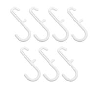 jojofuny 7pcs White Plastic Pegboard Hooks for Hanging, Easy to Use Shop Display Hooks with Simple Stylish Design, Suitable for Store and Home Organising