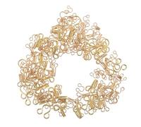 jojofuny 80 Pairs Metal Hook and Eye Sewing Clasps - Garment Fastener Invisible Closure 12.5mm/14mm/17mm/22mm for Bra Trousers Coats Skirts Dress