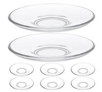 jojofuny 8pcs Clear Glass Saucer Plates Small Round Tea Bag Holders Snack Dishes for Coffee Tea Drinkware Compact Stackable Dessert Trays Easy to Clean