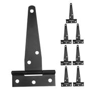 jojofuny 8pcs Galvanized T Strap Gate Hinges Heavy Duty Outdoor Tee Hinges with Triangular Load Bearing for Wooden Fences Barn Doors Garden Gates Easy Installation Replacement Hardware