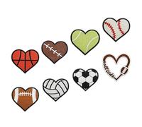 jojofuny 8pcs Heart Shaped Sew on Patch Iron on Patches Assorted Color Creative Sporty Embellishment with No Sewing Expertise Required for Jackets Bags DIY Fabric Upgrades