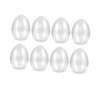 jojofuny 8Pcs Jumbo Plastic Easter Egg Containers Flat Bottom for Craft Projects and Seasonal Party Use