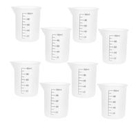 jojofuny 8pcs Silicone Measuring Cups with Clear Scale for Accurate Liquid Measurement Flexible Reusable Mixing Cups for Epoxy Resin DIY Art Casting Molds and Kitchen Use Compact