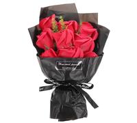 jojofuny 9pcs Red Rose Scented Soap Flower Bouquet, Decorative Artificial Soap Roses for Valentine’s Day, Box, Creative Festival Floral Arrangement for Home and Teacher’s Day