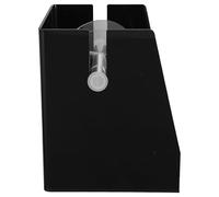 jojofuny Acrylic Label Dispenser 3-Section Manual Label Roll Holder Black Desktop Sticker Organizer Stand for Office and School Use