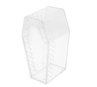 jojofuny Acrylic Reptile Terrarium Box 10x10x20cm Coffin-Shaped Habitat for Lizards, Spiders, and Small Insects, Portable Gecko Breeding Tank Suitable for Desktop Display
