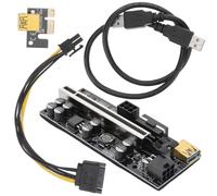 jojofuny Adapter Plug with Gpu to Card 6-pin 1x Pci-e Interface 16x Riser Required Abs Material and Play Design, No Driver for Building Mining Equipment