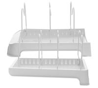 jojofuny Adjustable Kitchen Dish Drainer Rack with 6 Clips, White Expandable In-sink Drying Rack for Cutting Boards, Pot Lids, and Small Dishes, Space-saving Kitchen Storage Organizer