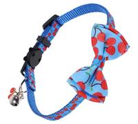 jojofuny Adjustable Lightweight Nylon Cat and Puppy Collar with Detachable Cherry Bow and Bell, Safe and Elegant Design for Outdoor and Festival Parties
